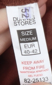 Dunnes Stores Women’s Brown Midi Linen Cotton Straight Skirt Size 14