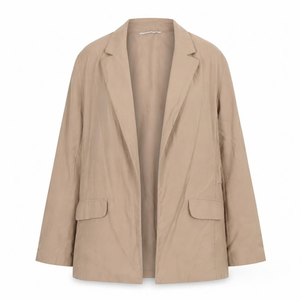 Primark Women Beige Size 8 Blazer Classic Mid-Length Jacket