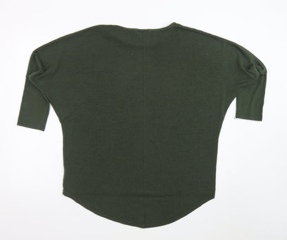 Influence Women Green Relaxed Pullover Jumper Size S