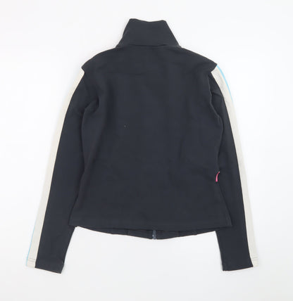 CandidaFaria Women's Black Soft Shell Jacket L Full Zip Stretch
