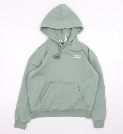 Adidas Women's Green Hoodie Size XS Pullover Cotton Blend