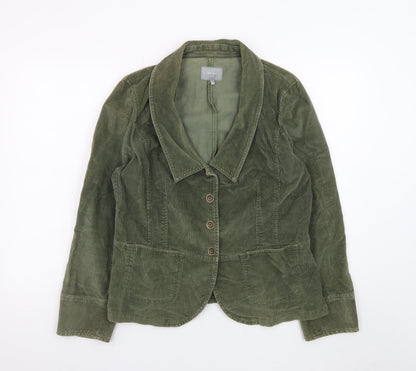 Marks and Spencer Women Green Corduroy Blazer Jacket Size 16