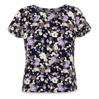 ICHI Women's Multicoloured Floral Short Sleeve Viscose Blouse Size 8