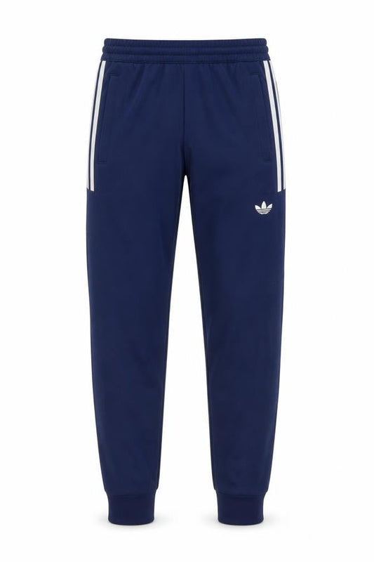 Front view of Adidas Men's Blue Jogger Trousers, size S, Elastic Waist Casual Sportswear