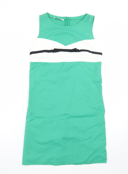 Daniel & Mayer Women Green Colourblock Sheath Dress Size 8