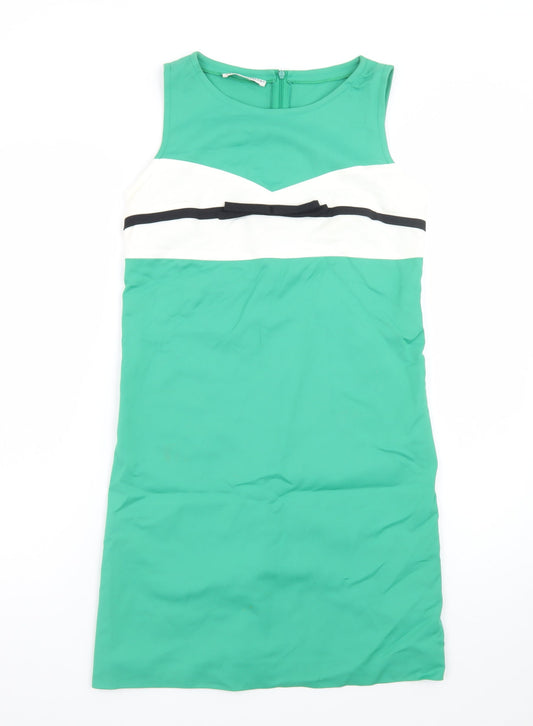 Daniel & Mayer Women Green Colourblock Sheath Dress Size 8