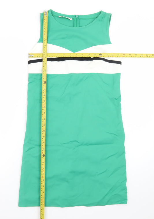 Daniel & Mayer Women Green Colourblock Sheath Dress Size 8