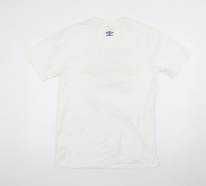 Umbro Men's White Short Sleeve Sports Logo T-Shirt Size M