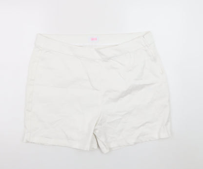 Savida Women White Chino Shorts Size 18 Cotton Blend