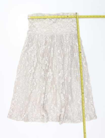 Switch USA Women's Ivory Lace A-Line Knee Length Skirt S