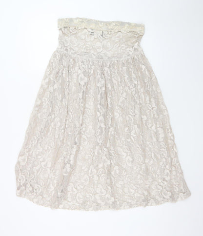 Switch USA Women's Ivory Lace A-Line Knee Length Skirt S