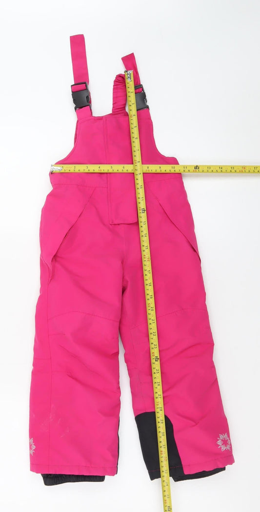 Civil Pro Girls Pink Ski Salopettes Waterproof Winter Snow Trousers 2-4 Years