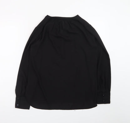 Dunnes Women’s Black Long Sleeve V-Neck Chiffon Blouse Size 8