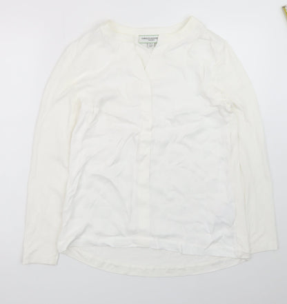 Carolyn Donnelly Women’s White Viscose Long Sleeve Blouse UK 10