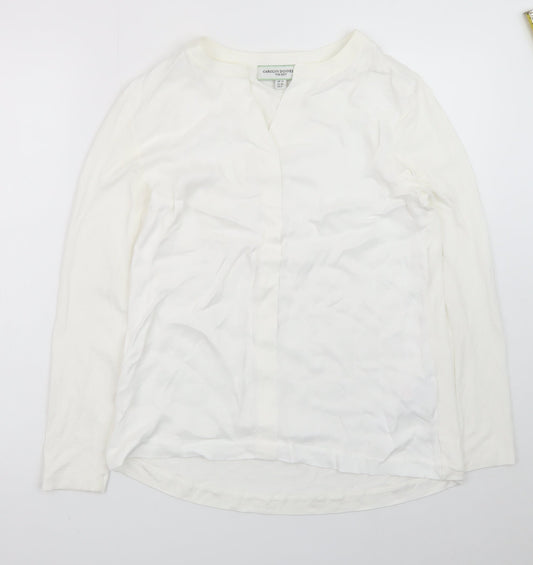 Carolyn Donnelly Women’s White Viscose Long Sleeve Blouse UK 10