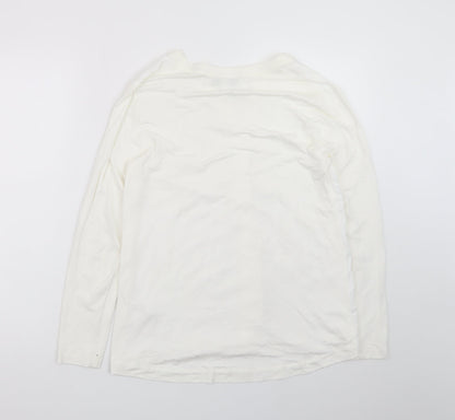Carolyn Donnelly Women’s White Viscose Long Sleeve Blouse UK 10