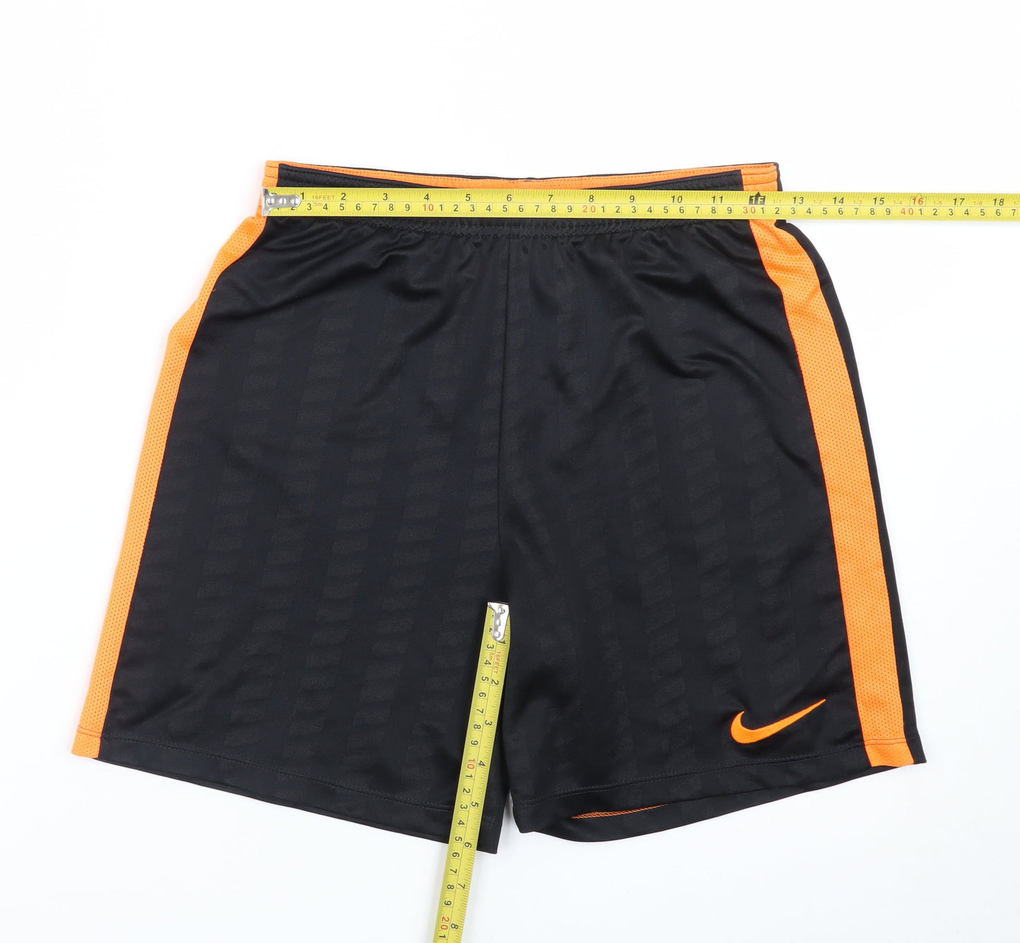 Nike Boys Black & Orange Athletic Dri-FIT Shorts Size Large 12-13 Years