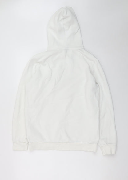 Puma Men’s White Pullover Hoodie S Logo Fleece Sportswear