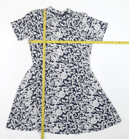 Atmosphere Womens Blue Floral Fit & Flare Dress Size 12