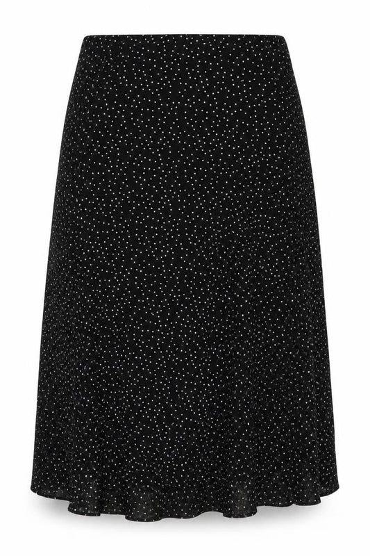 New Look Women’s Black Polka Dot A-Line Midi Skirt Size 10