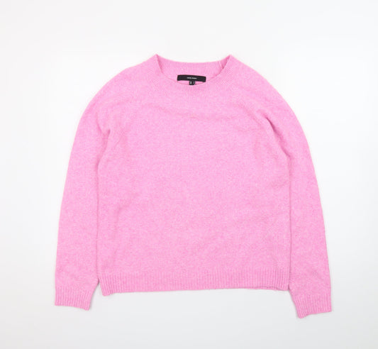 Vero Moda Women Pink Crew Neck Long Sleeve Pullover Jumper Size S