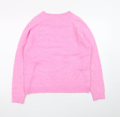 Vero Moda Women Pink Crew Neck Long Sleeve Pullover Jumper Size S