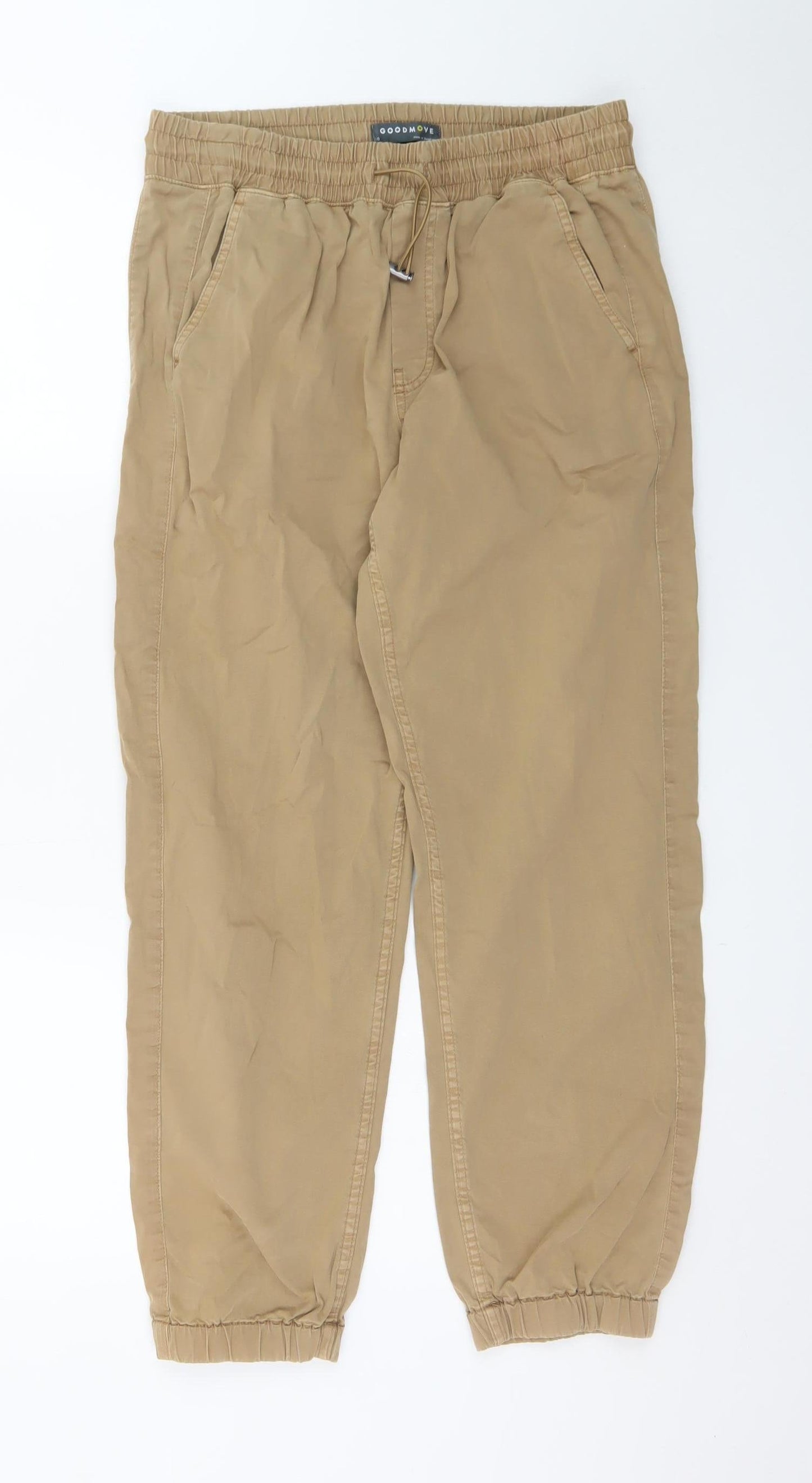 Marks and Spencer Women’s Beige Jogger Trousers Size 10 Elastic Waist