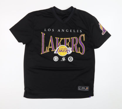 NBA Women’s Black XS V-Neck Los Angeles Lakers T-Shirt