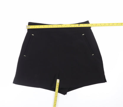 H&M Women's Black Chino Shorts Size 12 Stretch High Waist