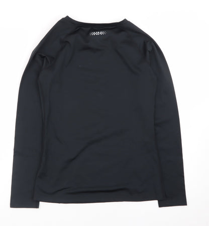 Dunnes Stores Womens Black Long Sleeve Slim Fit Active Top Size S