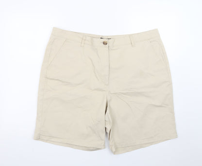 Dunnes Stores Men Beige Chino Shorts Size 34 Regular Cotton Blend