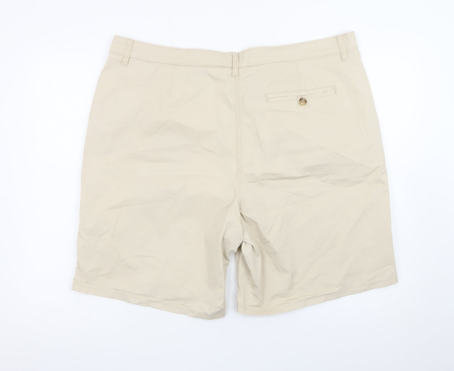 Dunnes Stores Men Beige Chino Shorts Size 34 Regular Cotton Blend