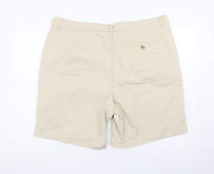 Dunnes Stores Men Beige Chino Shorts Size 34 Regular Cotton Blend