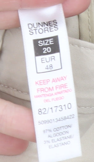 Dunnes Stores Men Beige Chino Shorts Size 34 Regular Cotton Blend