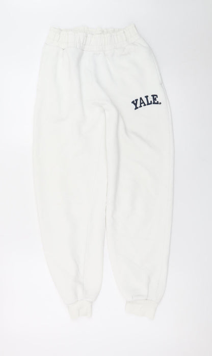 Yale University Women's White XXS Jogger Sweatpants Fleece