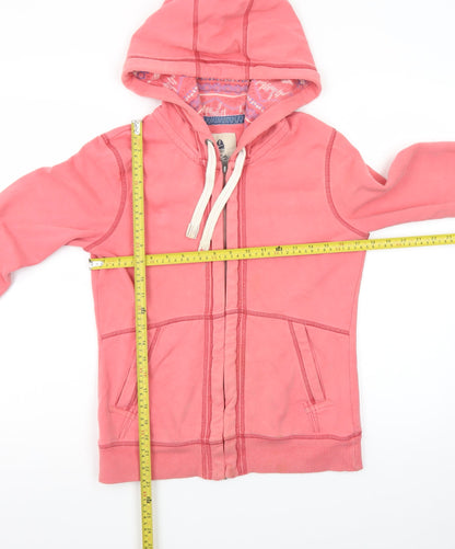 Mantaray Women's Pink Full Zip Hoodie Size 10 Cotton Lined Casual