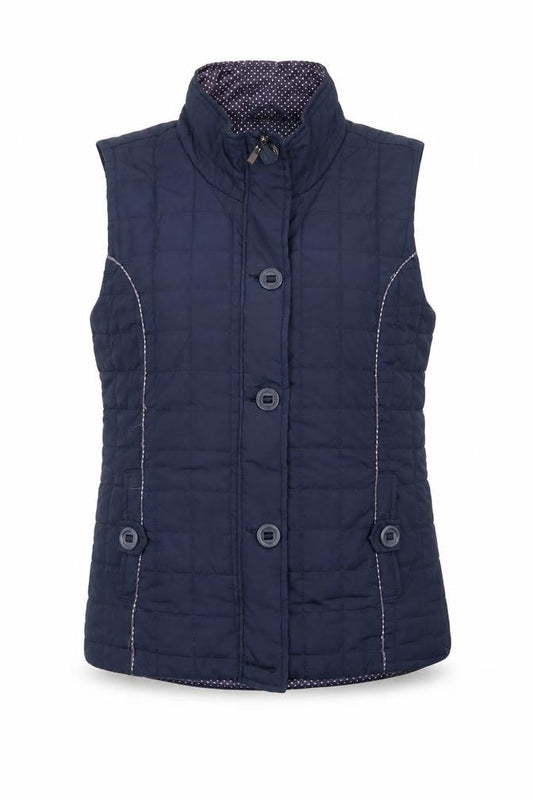 Jessica Graaf Women's Blue Quilted Sleeveless Waistcoat Size S
