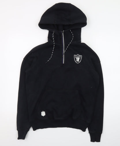 New Era Men's Black Raiders 1/2 Zip Hoodie Size S NFL Team Apparel