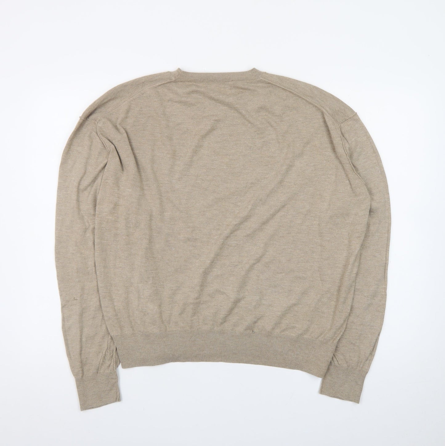 Zara Women’s Beige Crew Neck Button Pullover Jumper Size 12