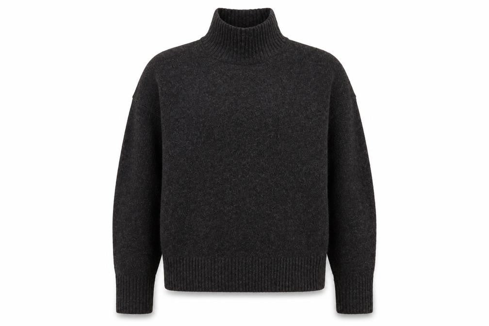 Zara Women Grey Wool Blend Roll Neck Jumper Size 12