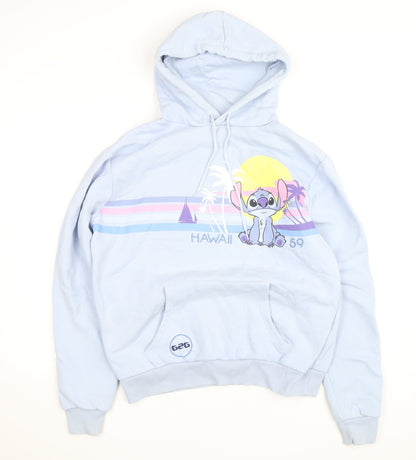 Disney Girls Blue Stitch Hawaii Pullover Hoodie M Regular Fit Fleece