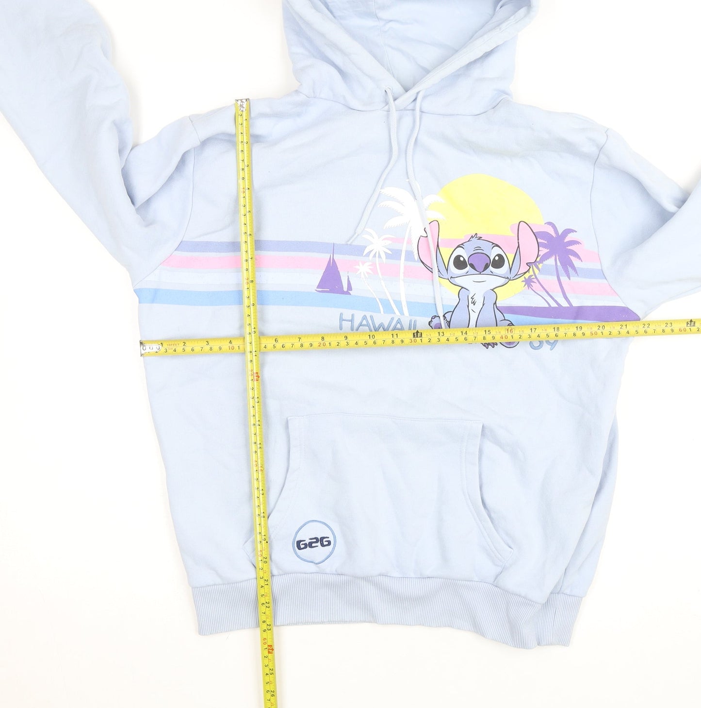 Disney Girls Blue Stitch Hawaii Pullover Hoodie M Regular Fit Fleece