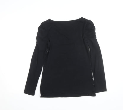 XSIDE Women's Black Sequin Stripe Long Sleeve T-Shirt Size M