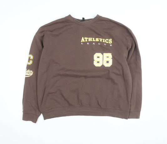 H&M Divided Women's Brown Athletics League Sweatshirt Size S