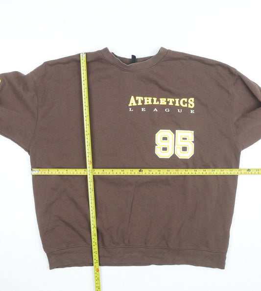 H&M Divided Women's Brown Athletics League Sweatshirt Size S