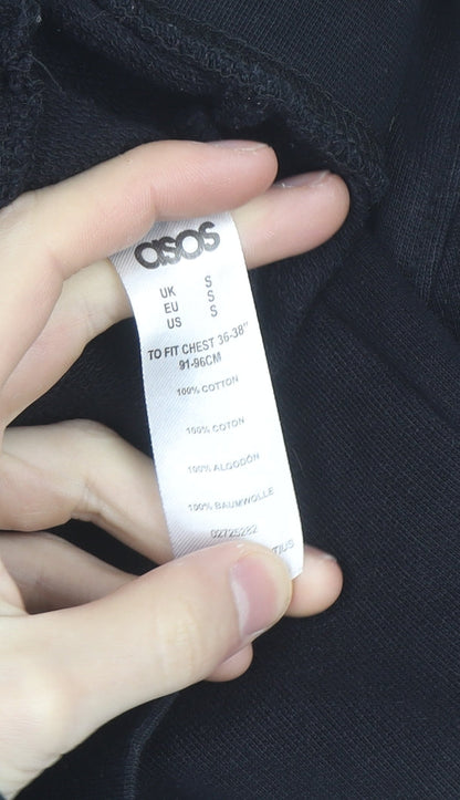 ASOS Men’s Black Full Zip Cotton Jumper Size S