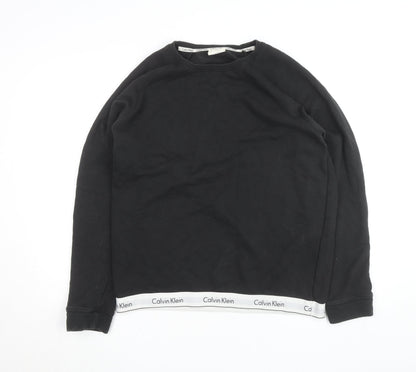 Calvin Klein Men's Black Crew Neck Logo Sweatshirt Size S