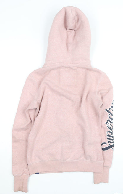 Superdry Girls Pink Full Zip Fleece Lined Hoodie Size 10 Years
