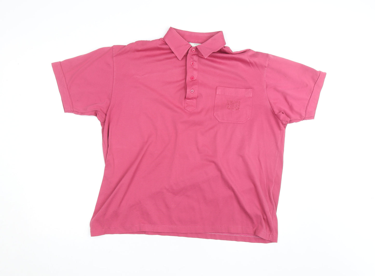 St. Bernard Men’s Pink Cotton Blend Short Sleeve Polo Shirt XL