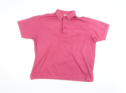 St. Bernard Men’s Pink Cotton Blend Short Sleeve Polo Shirt XL